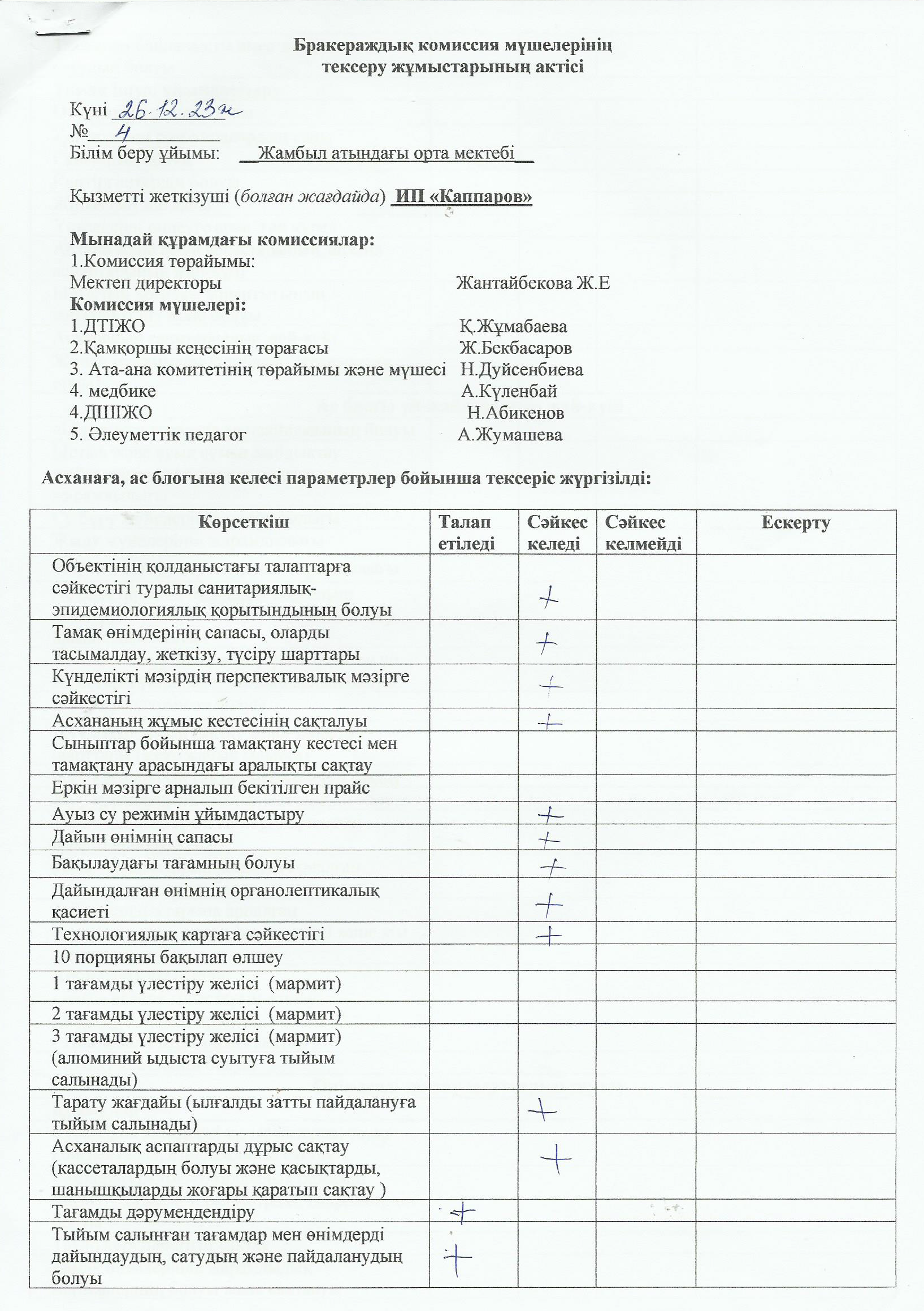 Бракераж желтоқсан